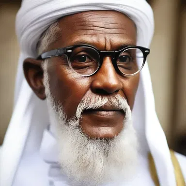 The eyeglass symbolizes the clarity of vision and wisdom possessed by the religious leader.