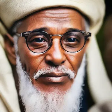 The eyeglass symbolizes the clarity of vision and wisdom possessed by the religious leader.