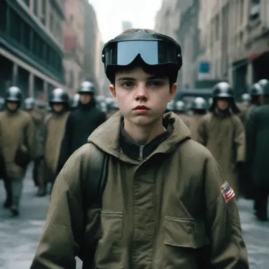 In the movie, the main character portrays a voteless individual in a dystopian society.