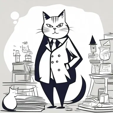 The snobbish cat character was often portrayed with a disinterested expression, unbothered by the chaos around.