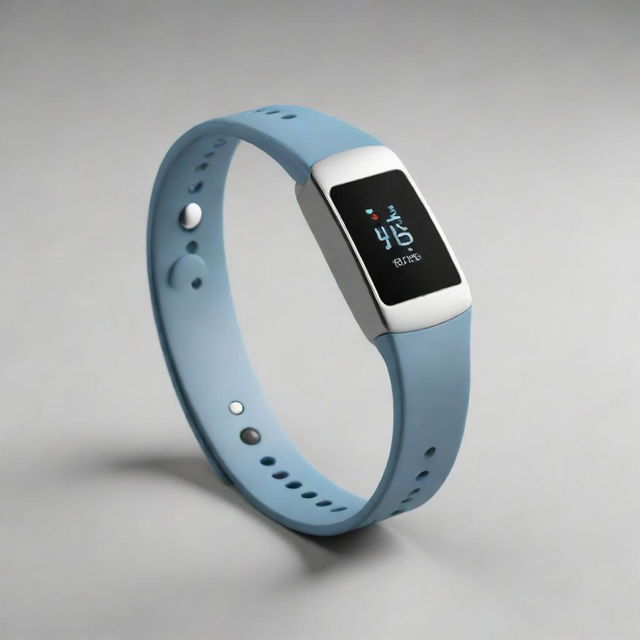 Render of an innovative bracelet designed for measuring blood glucose levels, showcasing intelligent technology in an elegant fashion accessory form.