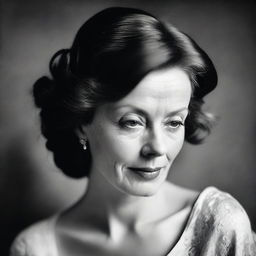 A timeless black and white photograph, taken with a Hasselblad camera, of a woman referred to as 'Immortal Beloved'