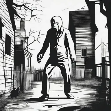 The main character in the horror story fought to escape the haunted house by any means necessary.