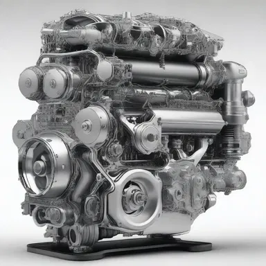 The artist created a detailed cutaway drawing of a car engine, showing all its intricate parts and how they fit together.