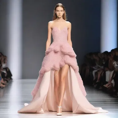 The designer showcased a unique drop-kick inspired dress on the runway.