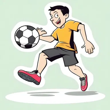 In the cartoon, the character drop-kick the football to win the game.