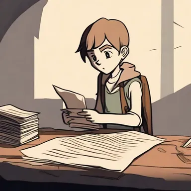The main character receives a mysterious letter on laid paper and embarks on a quest to uncover its meaning.