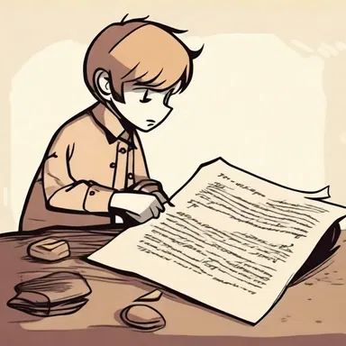 The main character receives a mysterious letter on laid paper and embarks on a quest to uncover its meaning.