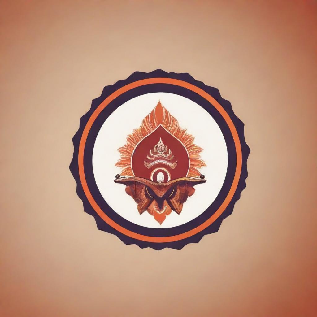 Create a visually balanced and bold logo for an Instagram account named 'Concised Indian'. The logo should incorporate elements related to Indian stock market and Indian culture and news, achieving a fusion of visual imagery and text.