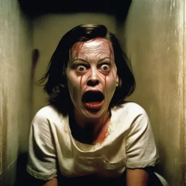 As the suspense builds up in the horror movie, the terrifying scenes temporarily ease off, giving the audience a momentary relief.