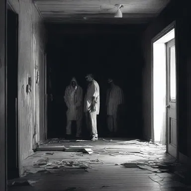 In the middle of the haunted house, all the lights conk out, leaving the group in darkness.