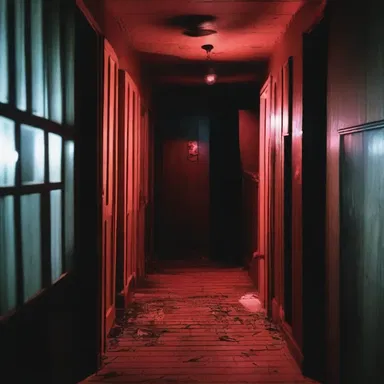 In the middle of the haunted house, all the lights conk out, leaving the group in darkness.