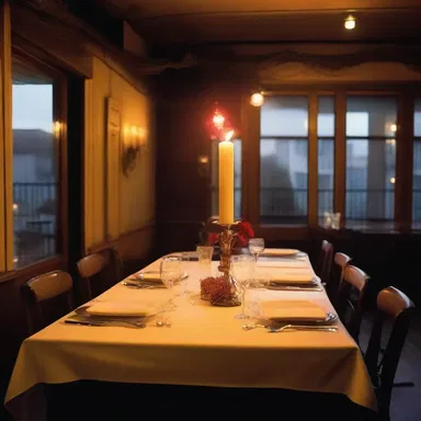 During their candlelit dinner, the restaurant's electricity conks out, creating a romantic and unexpected atmosphere.