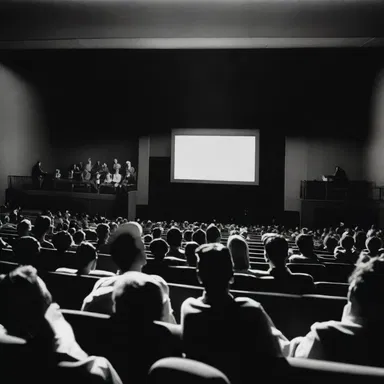 Right before the climax of the movie, the projector conks out and the audience is left in anticipation.