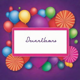 Design a name tag background featuring festive elements and vibrant colors, ideal for an anniversary celebration.