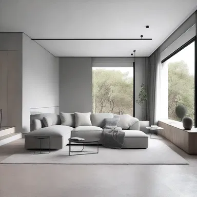 The unemphatic use of neutral colors in this minimalist house gives it a calm and subtle ambiance.