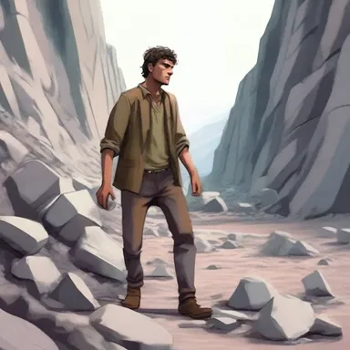 In the novel, the main character is a quarrier who spends his days extracting stones from the quarry.