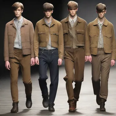 The fashion designer drew inspiration from the rugged attire worn by quarrymen, incorporating utilitarian elements into their collection.