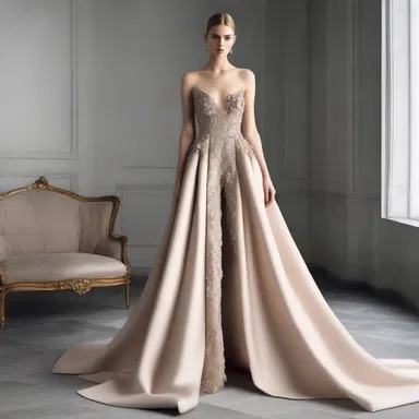 The designer incorporates innovative cuts and luxurious fabrics stylistically to create a unique and glamorous collection.