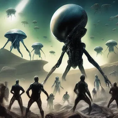 The inexorable force of the alien invaders threatened to wipe out humanity.
