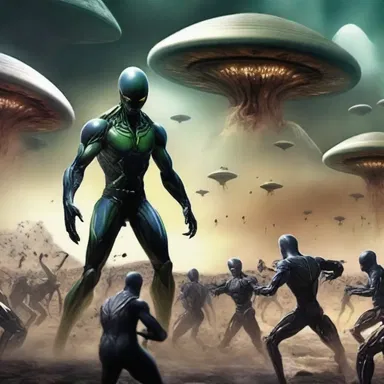 The inexorable force of the alien invaders threatened to wipe out humanity.