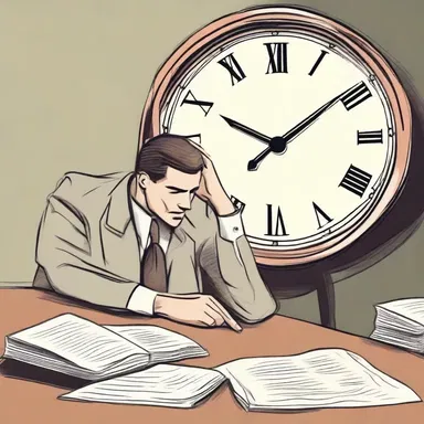 The author described the character's anticipation by focusing on the slow movement of the hour hand as he waited for his important meeting.