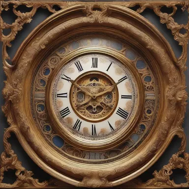 The painting depicted an intricate clock with a meticulously detailed hour hand.