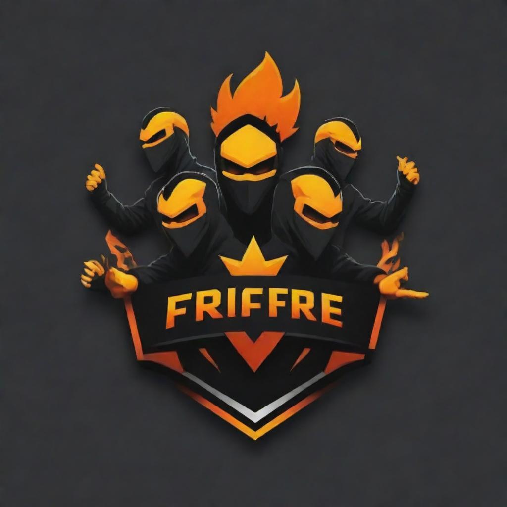 A dynamic esports logo for a Free Fire team named 'Crazy Khiladi', featuring four faceless players in action poses.