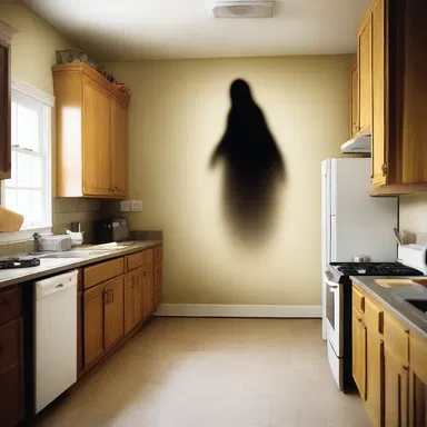 As the ghostly figure hovered over the kitchen, it flipped the pancake with an eerie precision, scaring everyone in the room.