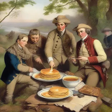 During the American Revolutionary War, soldiers would often gather and enjoy pancakes as a comforting meal before battle.