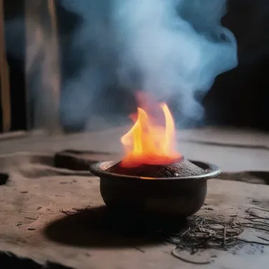 The resinated incense burned in the haunted house, creating an eerie atmosphere.