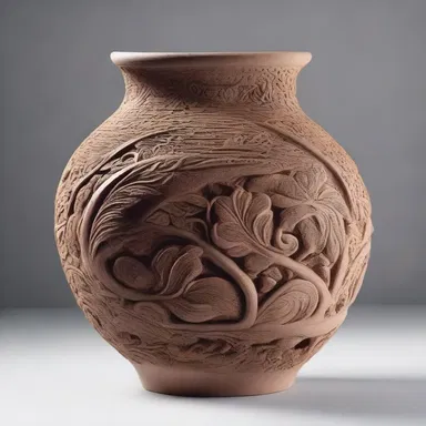 The artist used clayey soil to sculpt a beautiful vase with intricate details.