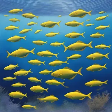 The artist created a captivating painting featuring a school of fish affected by the costia disease, highlighting the impact of pollution on marine life.