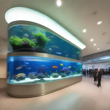 The aquarium's design incorporated curved glass panels to provide a visually stunning showcase for the different species of fish, including those affected by costia.