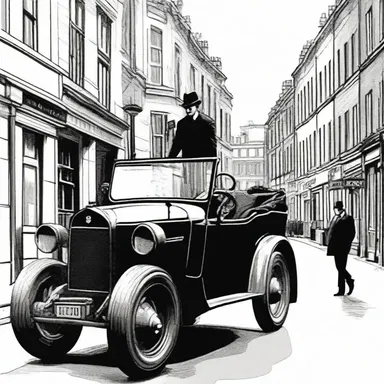 In the mystery novel, the detective hailed a four-wheeler to chase after the suspect through the streets of London.