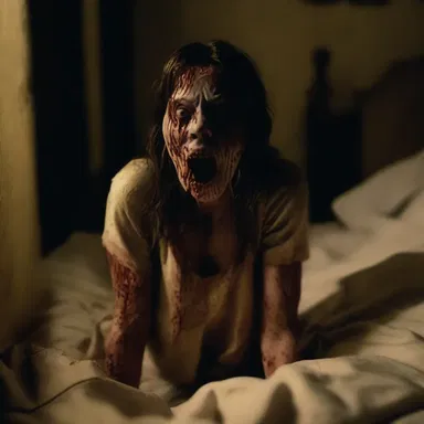 The horror movie had a surreal twist as the protagonist found herself trapped in a never-ending nightmare.