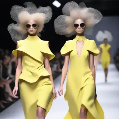 The fashion show displayed avant-garde designs that created a surreal atmosphere on the runway.