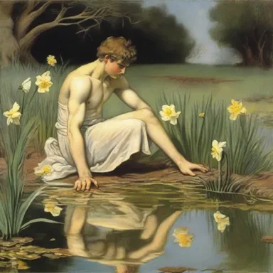 In Greek mythology, the story of Narcissus became a surreal tale of self-obsession and tragic consequences.
