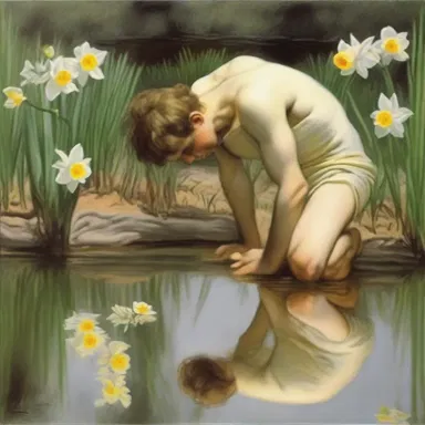 In Greek mythology, the story of Narcissus became a surreal tale of self-obsession and tragic consequences.