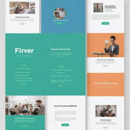 A well designed image showcasing 'FIVERR' as a bold and impactful heading, followed underneath by a list of services including 'Proof Reading', 'Resume Writing', 'Transcription' and 'Content Writing Services'.