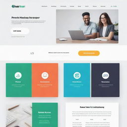 A well designed image showcasing 'FIVERR' as a bold and impactful heading, followed underneath by a list of services including 'Proof Reading', 'Resume Writing', 'Transcription' and 'Content Writing Services'.