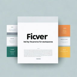 A well designed image showcasing 'FIVERR' as a bold and impactful heading, followed underneath by a list of services including 'Proof Reading', 'Resume Writing', 'Transcription' and 'Content Writing Services'.