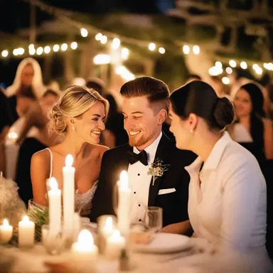 Amidst the commotion of the crowded restaurant, the couple shared a romantic candlelit dinner.