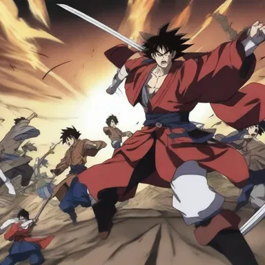 The animated characters in the anime created a commotion as they fought in an epic battle.