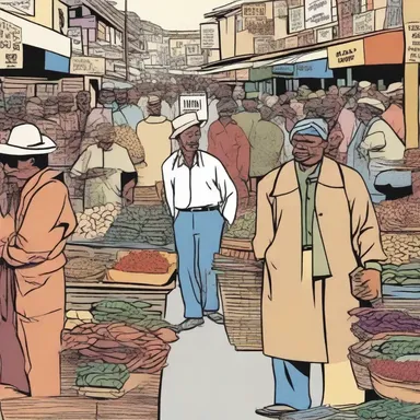 In the comic strip, the artist conveyed the commotion of a busy market with vibrant illustrations.