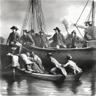 During the Boston Tea Party in 1773, there was a great commotion as protesters dumped tea into the harbor to protest against British taxes.