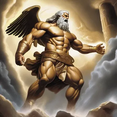 The gods watched queasily as the mighty Zeus battled the fearsome Typhon in an epic clash of titans.