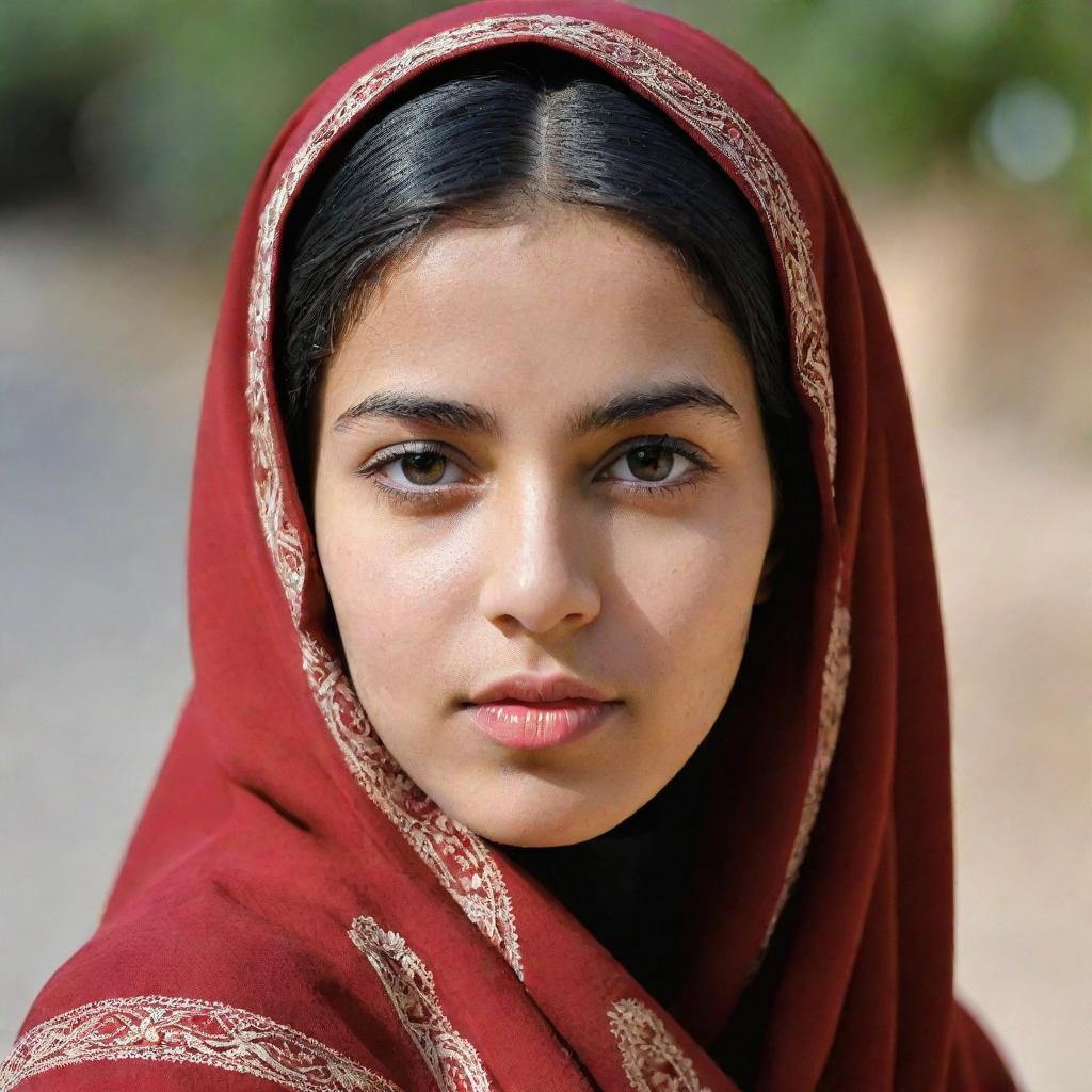 A girl wearing a traditional chador