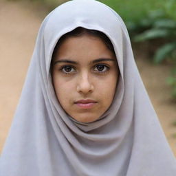 A girl wearing a traditional chador