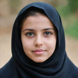 A girl wearing a traditional chador